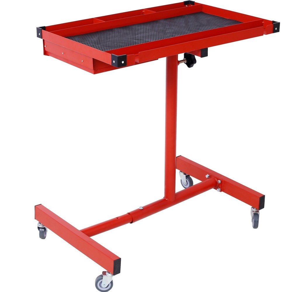 Heavy Duty 220LBS Adjustable Tear Down Work Table with Drawer, Red