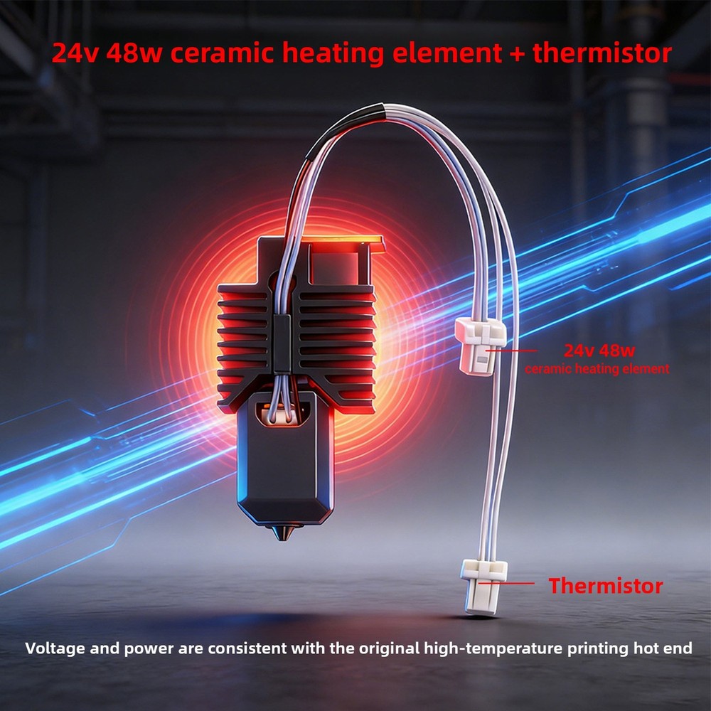 2-High Flowrate 3D Printer Hotend Kit Ceramic Block 0.2mm For Snapmaker U1