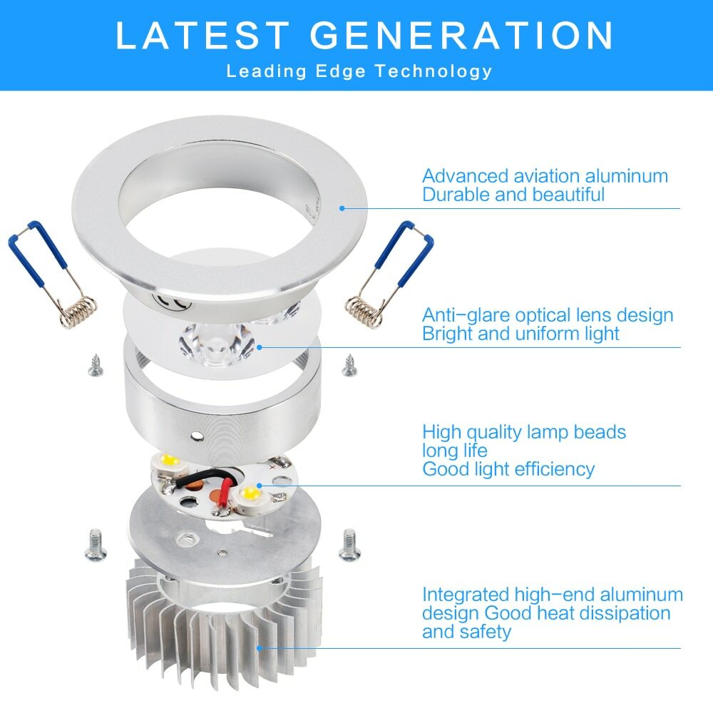 10PCS 9W 12W 15W Dimmable LED Downlight Recessed Ceiling Light Spotlight