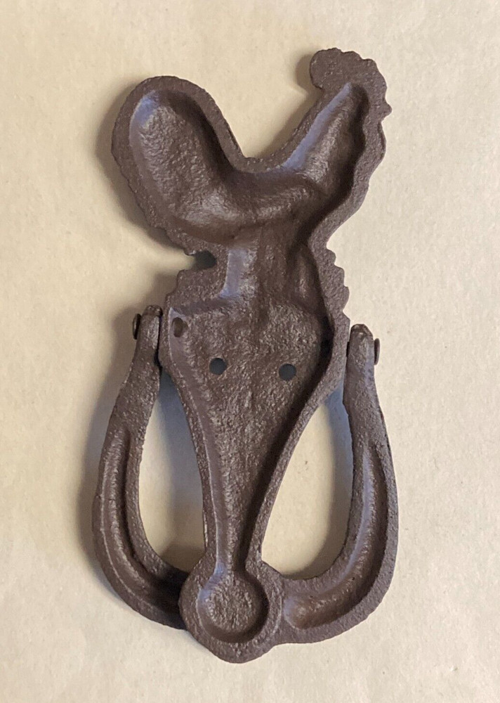 7" x 4" Heavy Cast Iron Rustic ROOSTER Door Knocker