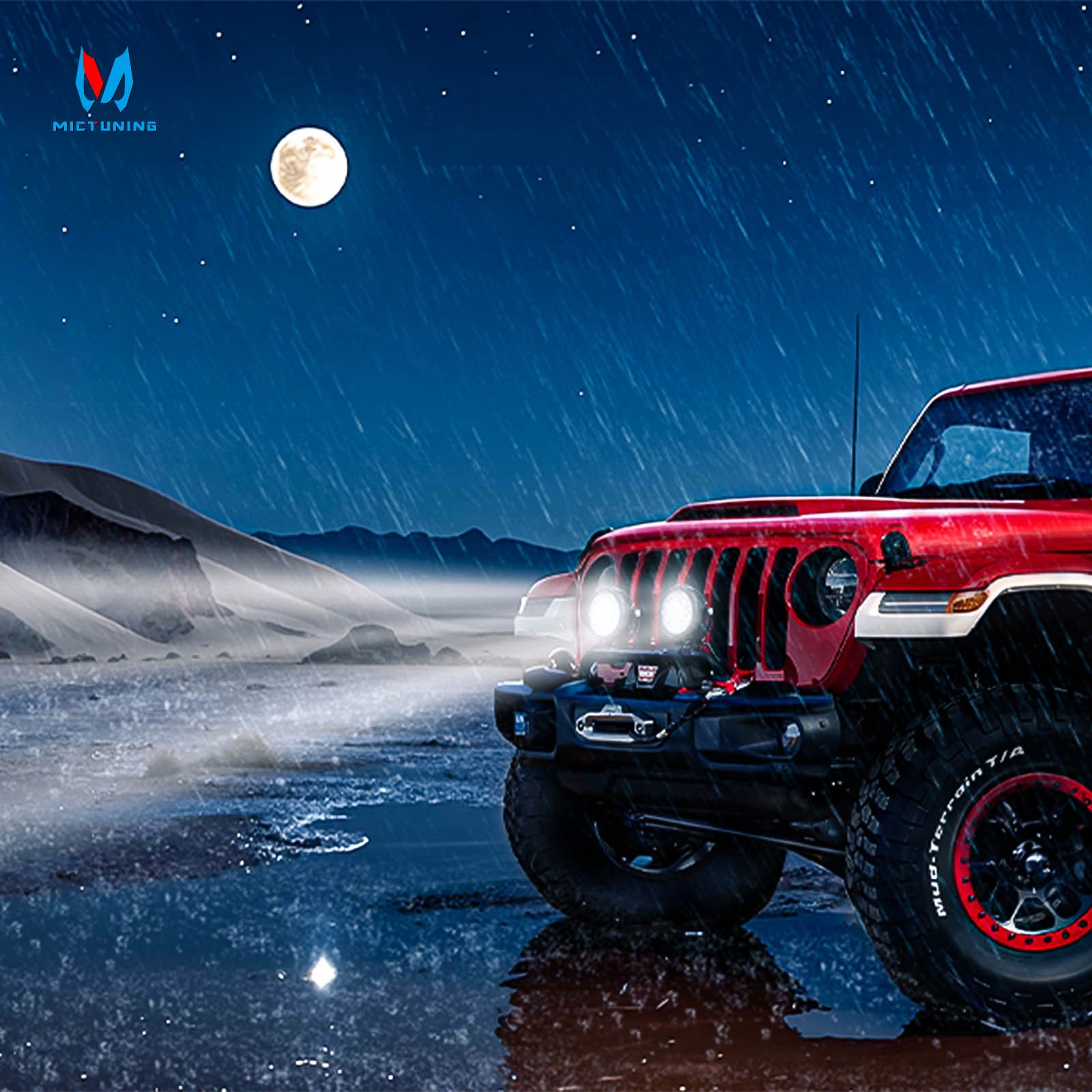 2x 4.5" Motorcycle Round LED Driving Work Light Pods Fog Spotlight w/Amber Cover