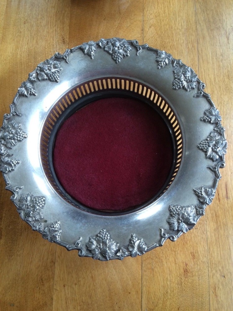 Antique silver plate Wine Coasters with hallmarks