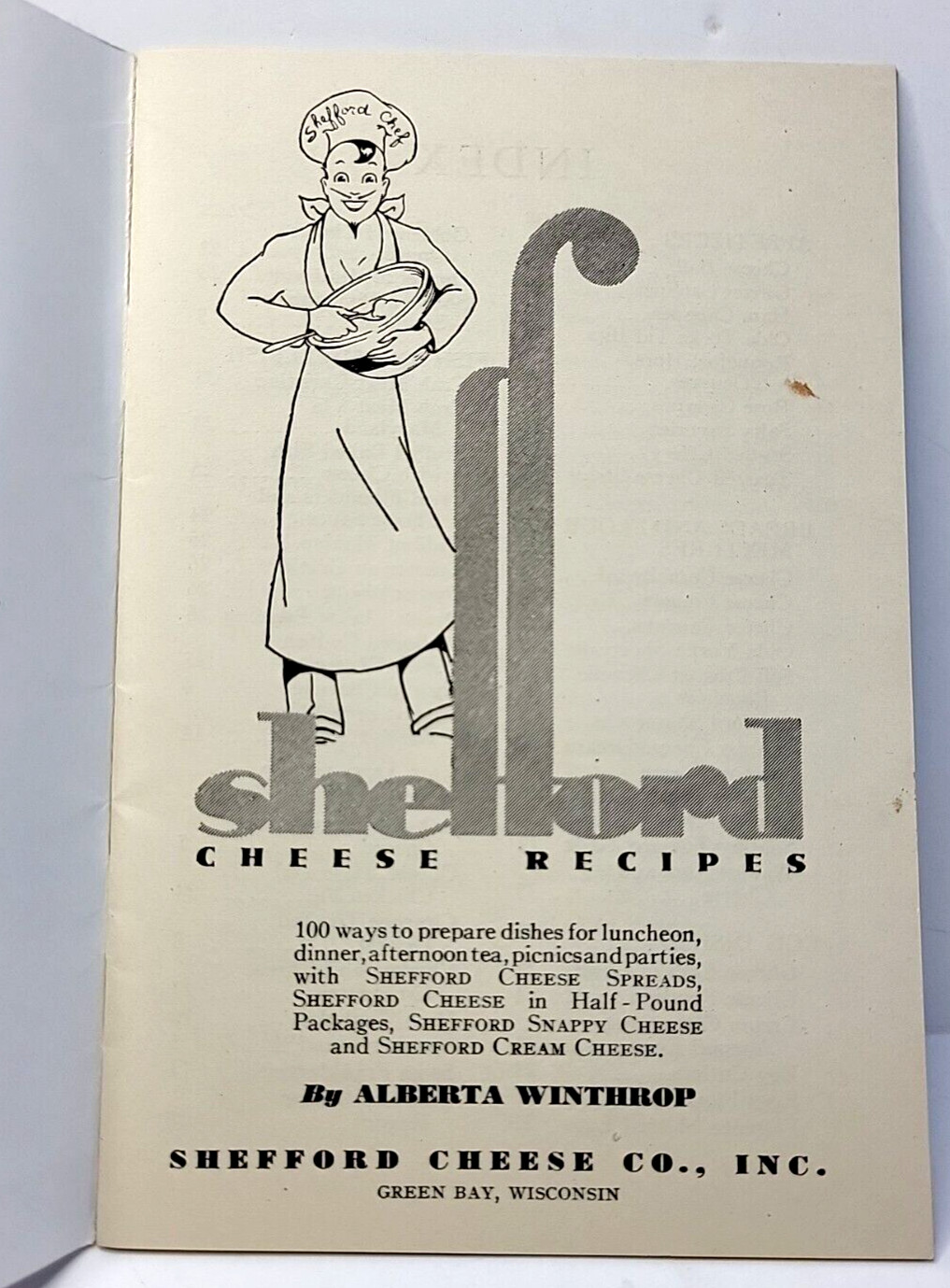 Vintage 1938 Shefford Cheese Recipes Advertising Booklet Alberta Winthrop