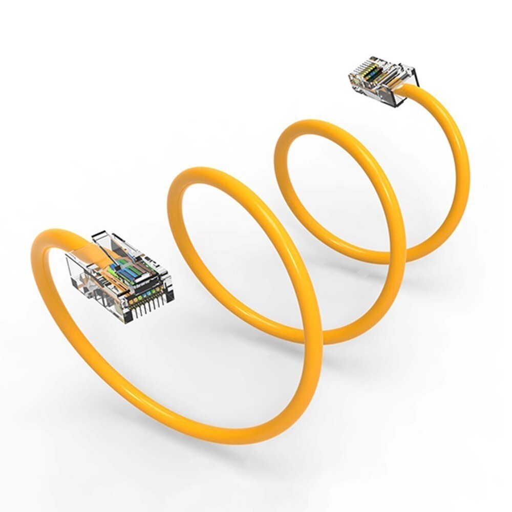 6Ft Cat5E Network LAN Ethernet Modem 24AWG UTP Patch Non-Boot Cable Yellow
