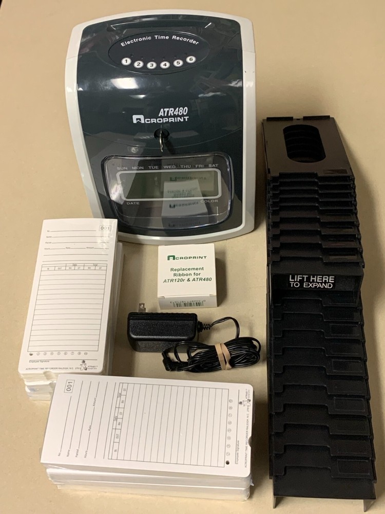 Acroprint ATR480 time clock and accessories