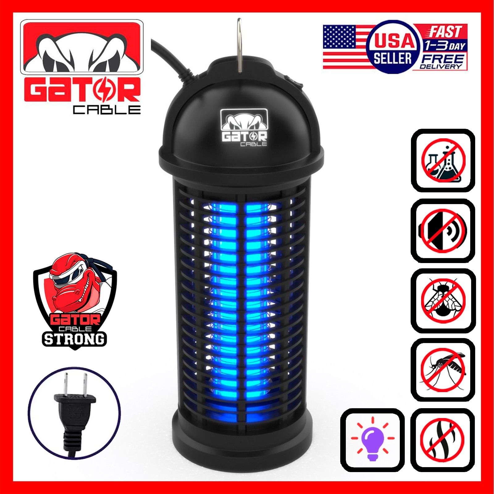 Electric Mosquito Insect Fly Bug Zapper Killer LED Light Trap Pest Control Lamp