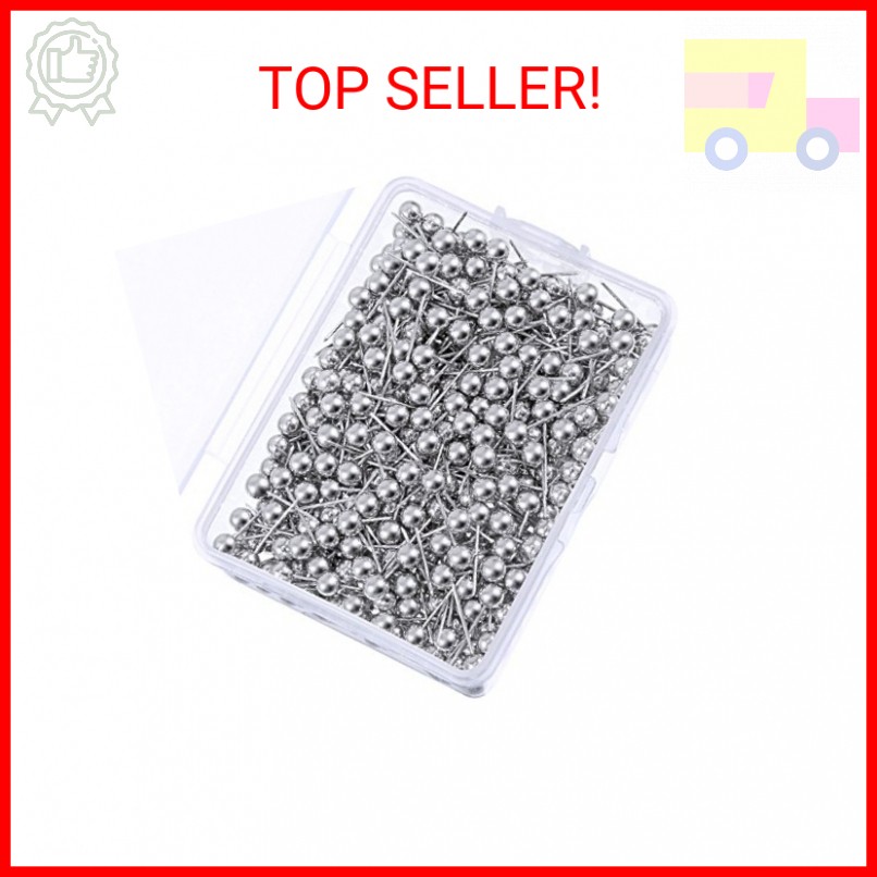 WILLBOND 500 Pack Map Push Pins Map Tacks Small Round Head Push Pins Thumb Tacks