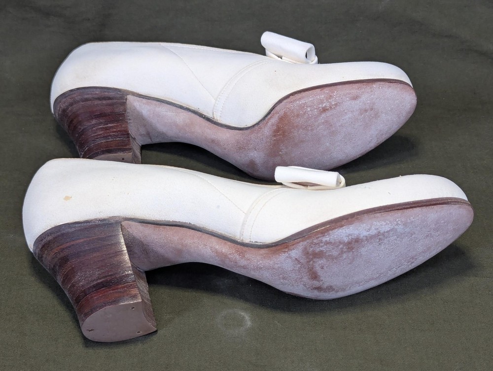 WWII Women's White US Marine Corps Bow Pump Shoes in Box Uniform USMC WAVES 7