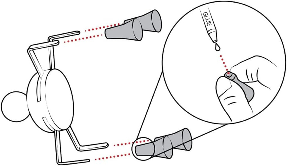 X-Grip Rubber Cap Replacement For Phone Tablet Mount 4 Pack Black