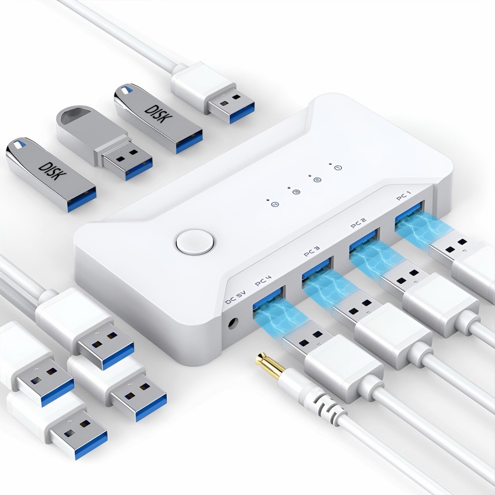 USB 3.0 KVM Switch Selector 4 in 4 Out