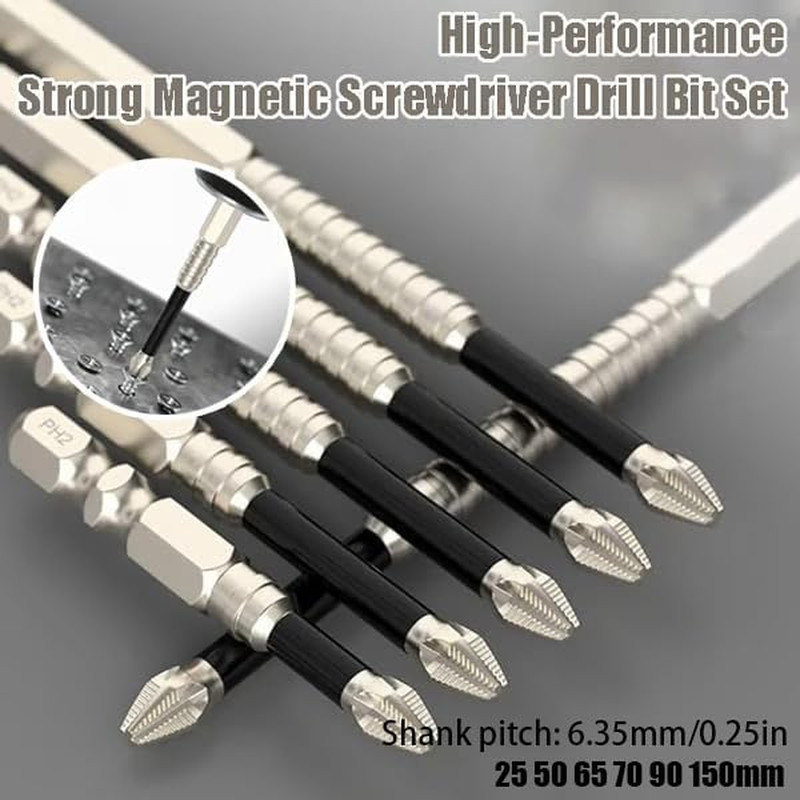 Professional Magnetic Screwdriver Bit Set, 2 Sets, Various Lengths