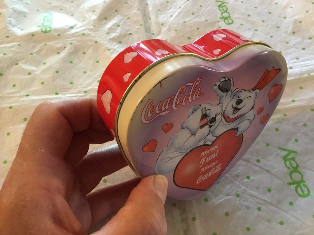 Coca Cola heart shaped tin