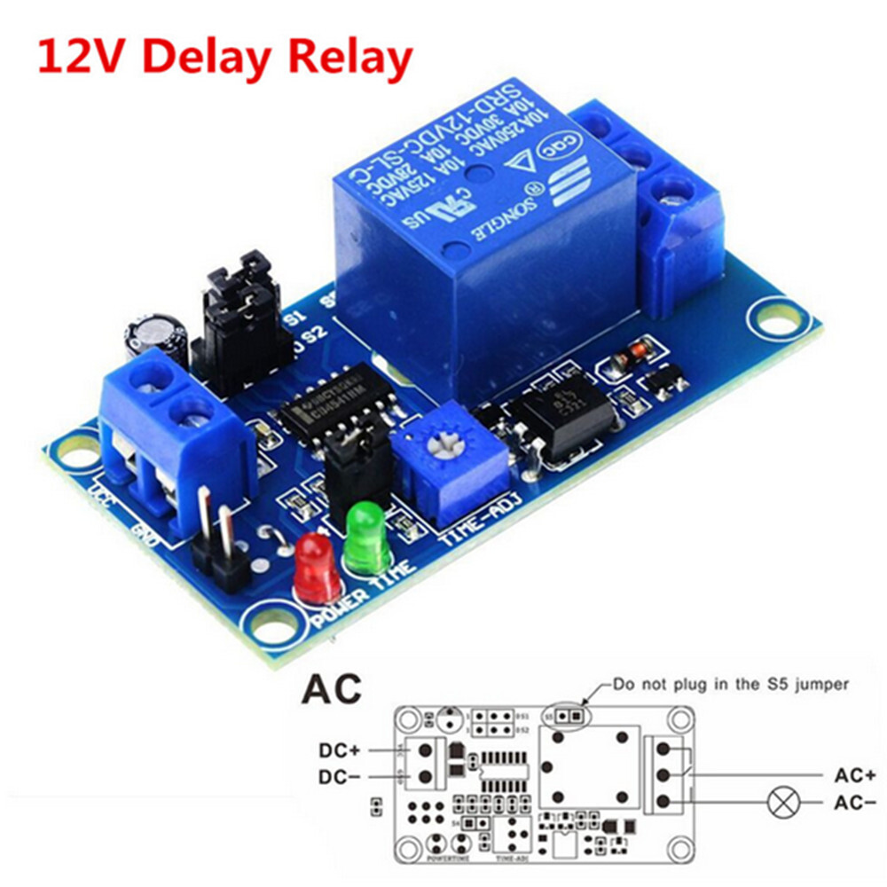 DC 12V Relay Delay Timer Switch Delay Turn on / Delay Turn off Module 10A