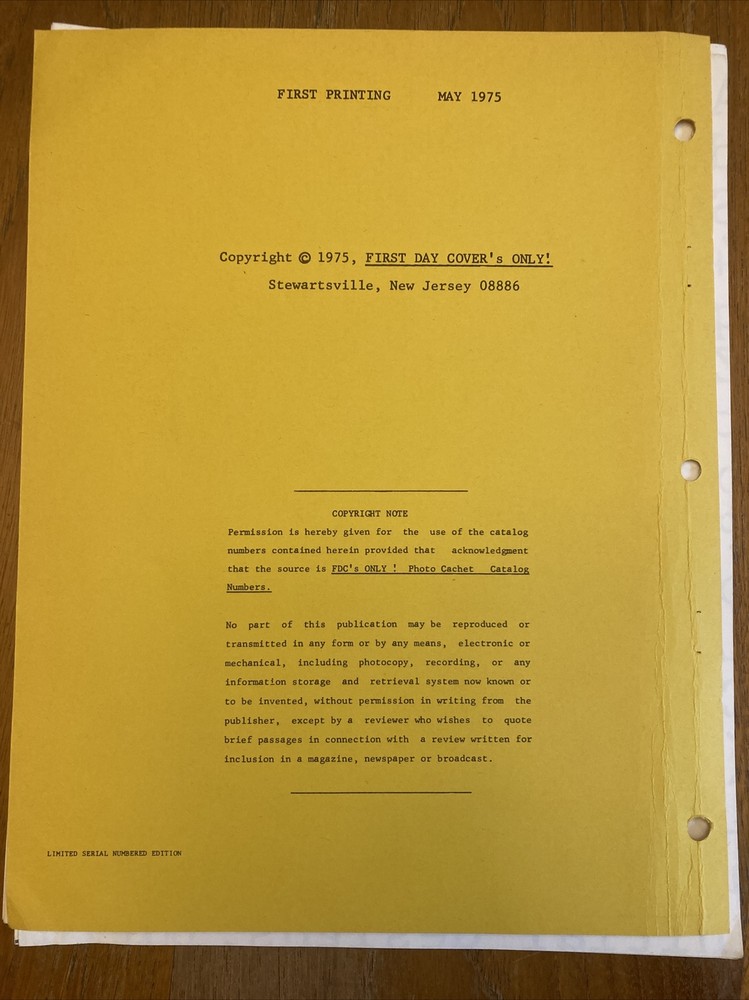 Photo Cachet Catalog, Fulton Covers By Borges And Finger 1st Ed #045