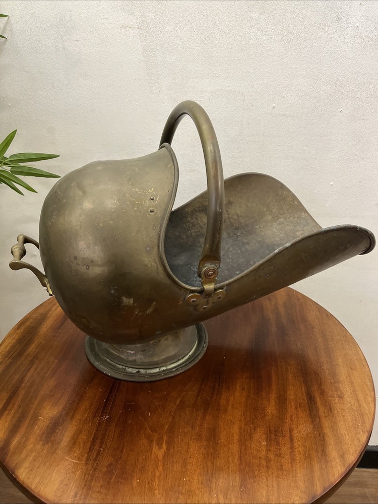 Victorian Brass Helmet Coal Scuttle