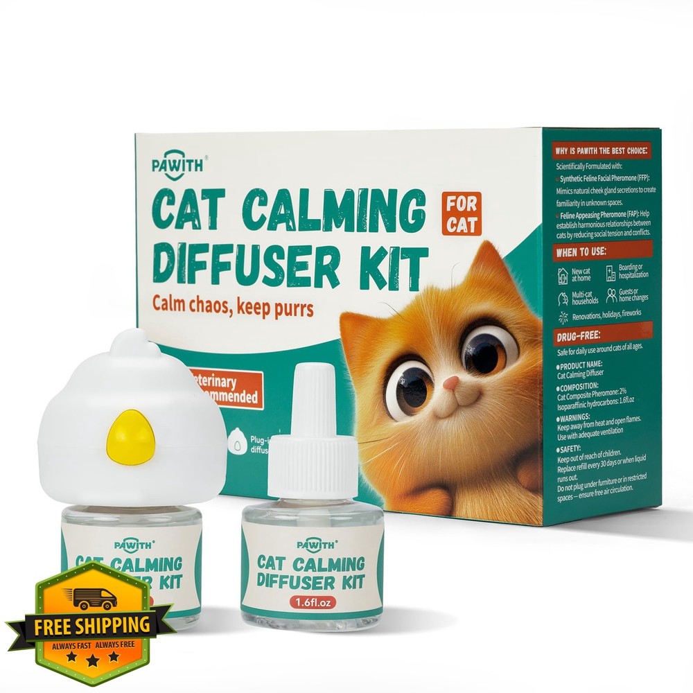 Pawith Cat Calming Diffuser Pheromones Stress Anxiety 2 Refills