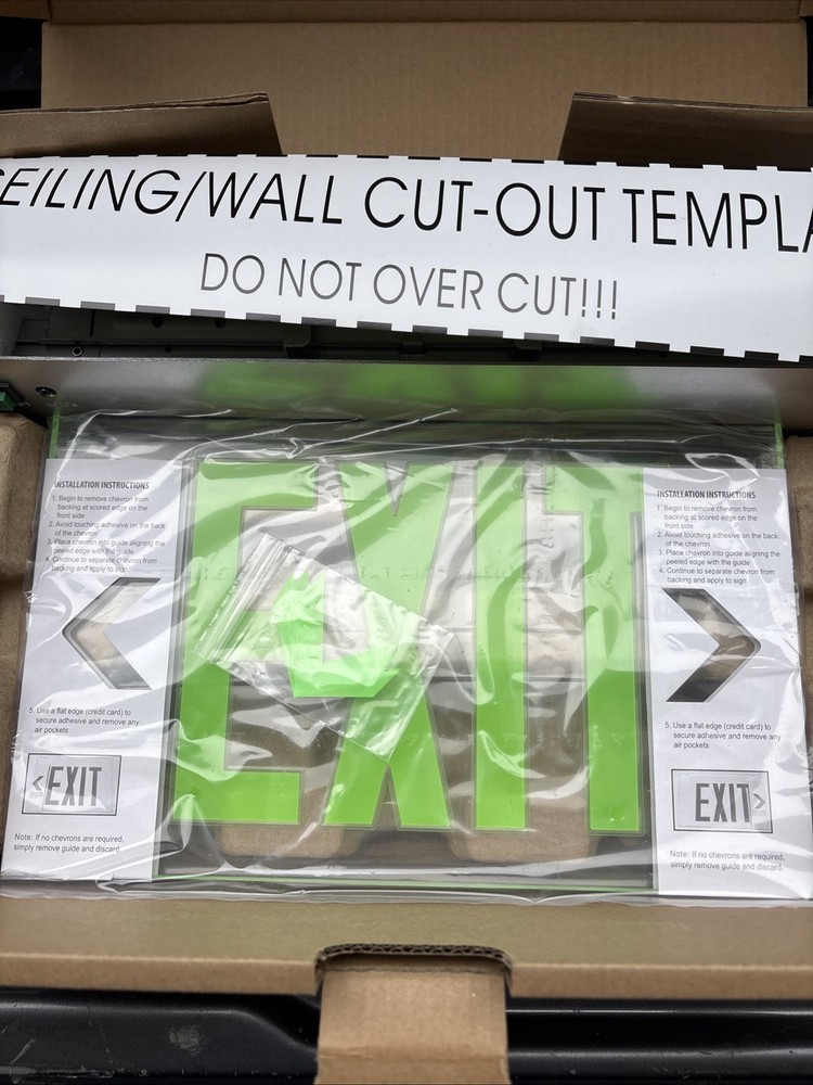 Qllite Recessed Exit Light LED EXIT Sign -GREEN - 120-347vac