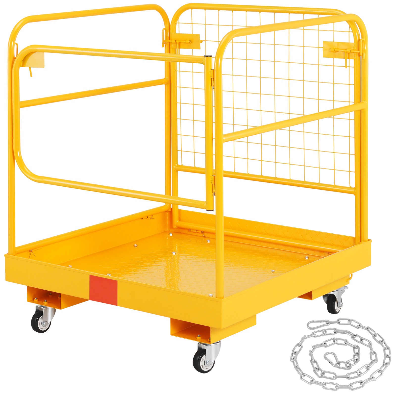 Uimoso 36"x36" Forklift Safety Cage Work Platform 1200 lbs w/Wheels for Aerial