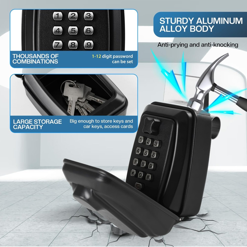 Secure Key Storage Solution - Lock Box Protects Your Keys Fits Car Windows Id...