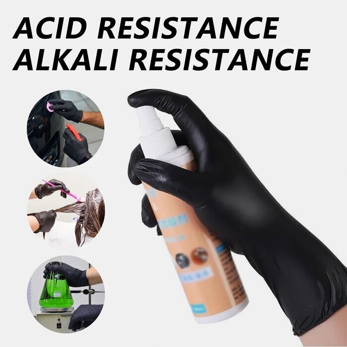 GP CrGP Craft Black Nitrile Gloves Disposable Latex-Free (100/count) 5 Mil Thick