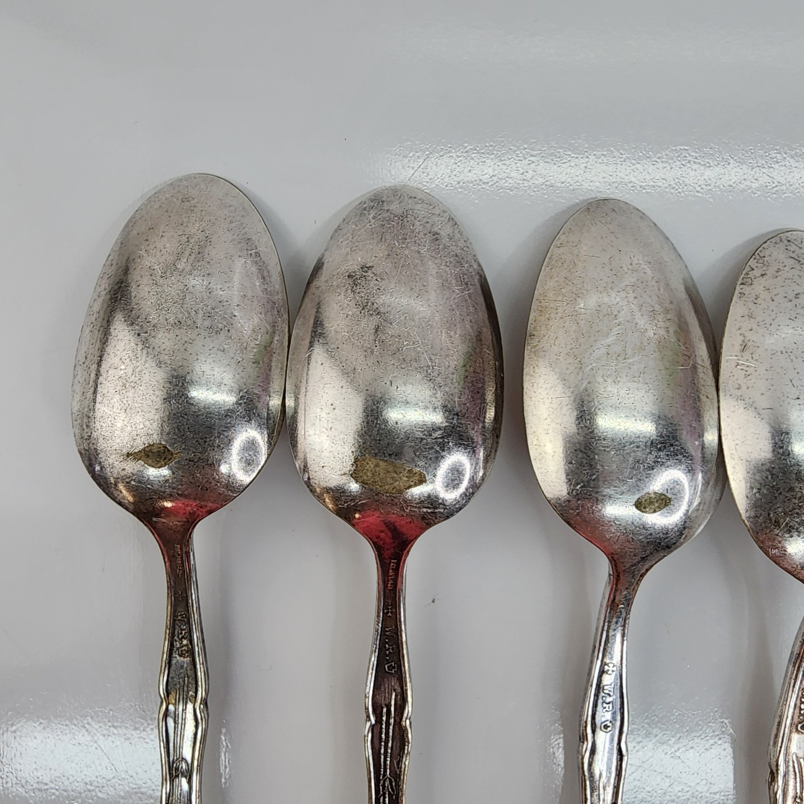 Wm Rogers (W.R.) Carnation 1908 Silverplate Dinner Spoons Set 6 Vintage Crafting