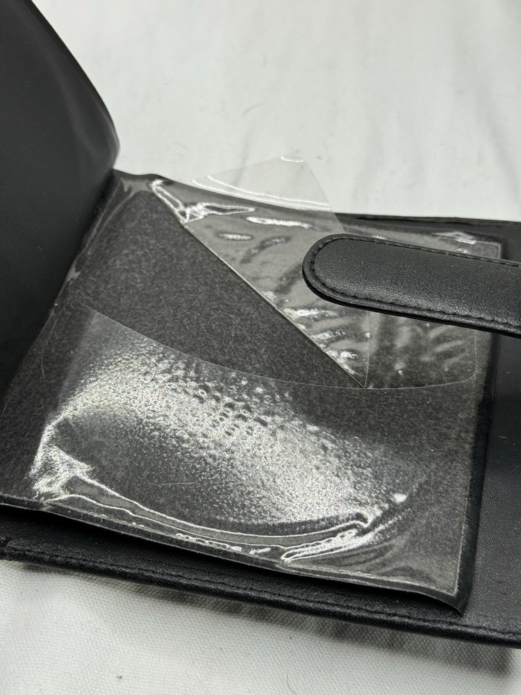 Eddie Bauer Black Leather 10 Disc CD Case Tab Closure