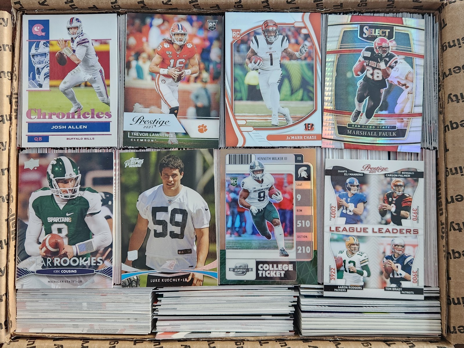 Medium Flat Rate Box of Huge Modern Football 2000+ Card Lot (2005 to Present)
