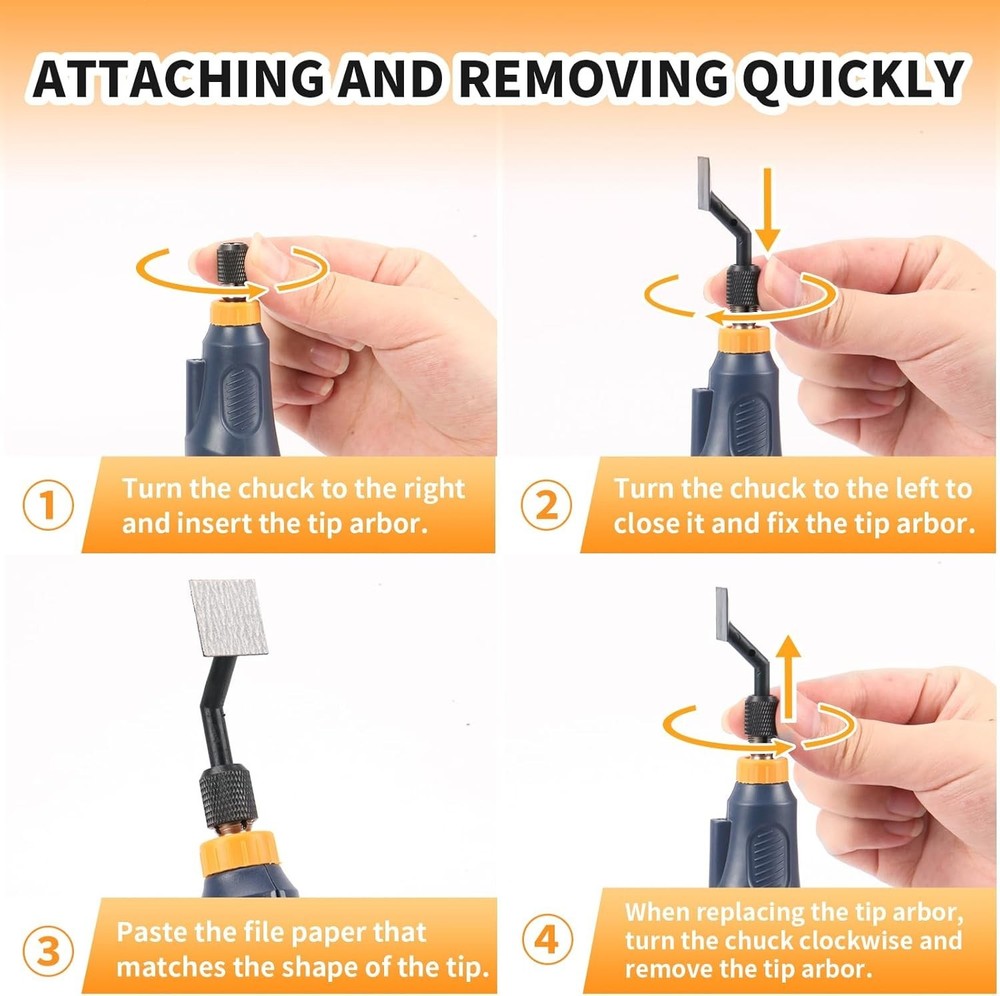 Mini Reciprocating Detail Sander USB Rechargeable Variable Speed LED Blue