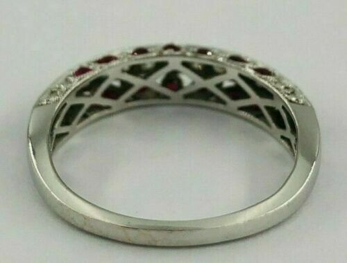 Art Deco 2.70Ct Lab-Created Diamond & Ruby Vintage Style Wedding Ring 925 Silver