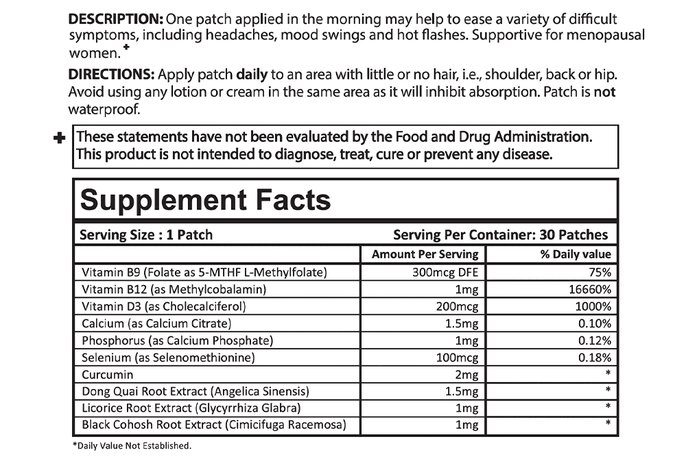 PatchMD Menopause Day Topical Patch 30-patches AUTHENTIC - Menopause Day Support