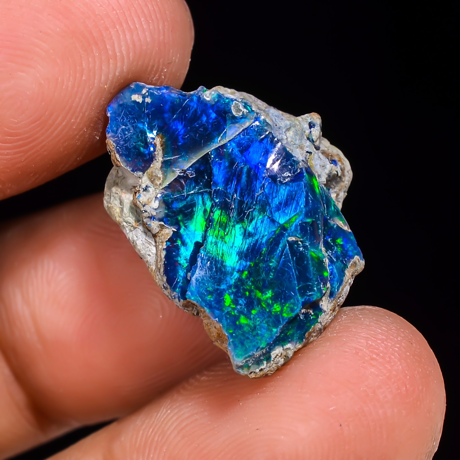 10 Ct Black Ethiopian Opal Rough, Jewelry Grade Welo Opal Rough, Multi Fire Opal