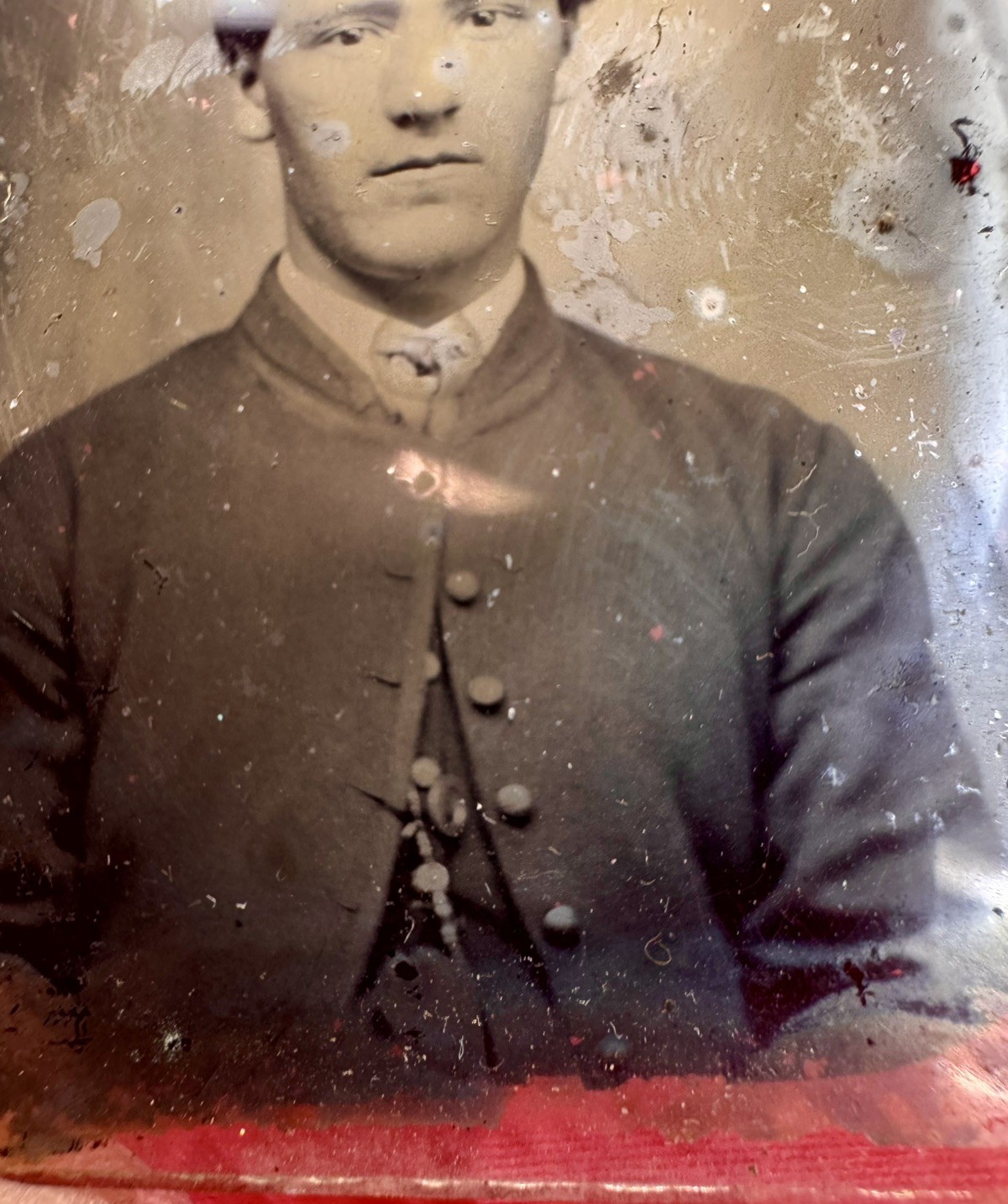 Antique 1/9 Plate Ambrotype Early Civil War Confederate Soldier Uniform Photo NC