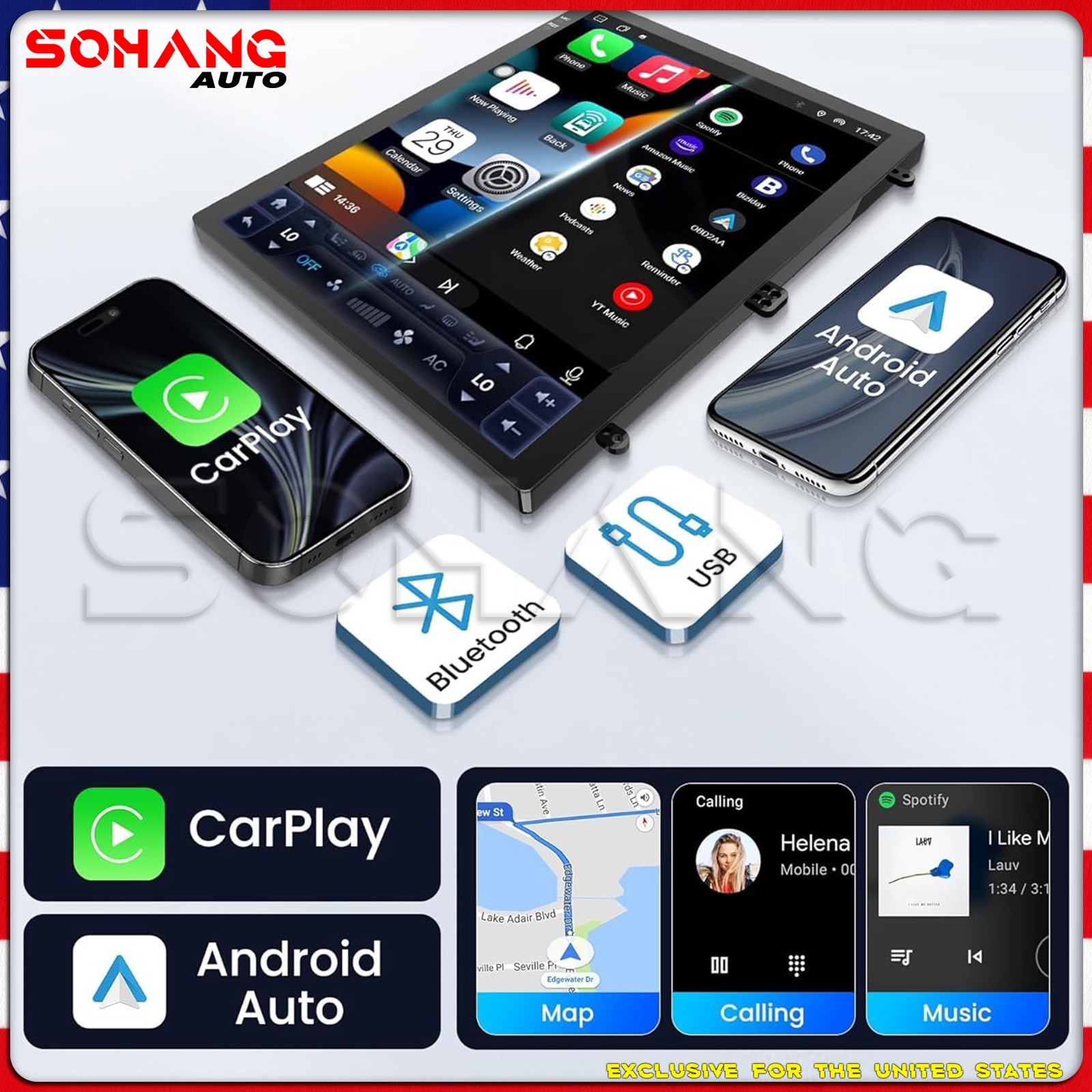 SoHang | 12.1" for Ford F150 F250 F350 Car Radio 2015-2021 Tesla Style Carplay