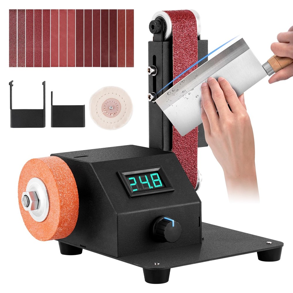 Mini Belt Sander Knife Sharpener Belt Sander Variable Speed Electric Power Be...