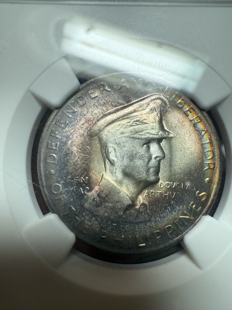 1947-S Philippines MacArthur MS65 50c Centavos Double Side Toner ERROR DDO