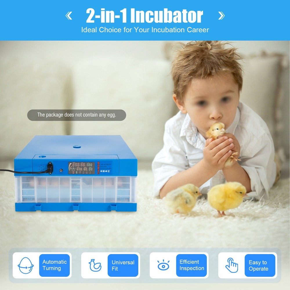 48 Eggs Incubator Automatic Digital Chicken Egg Hatcher Temperature Control
