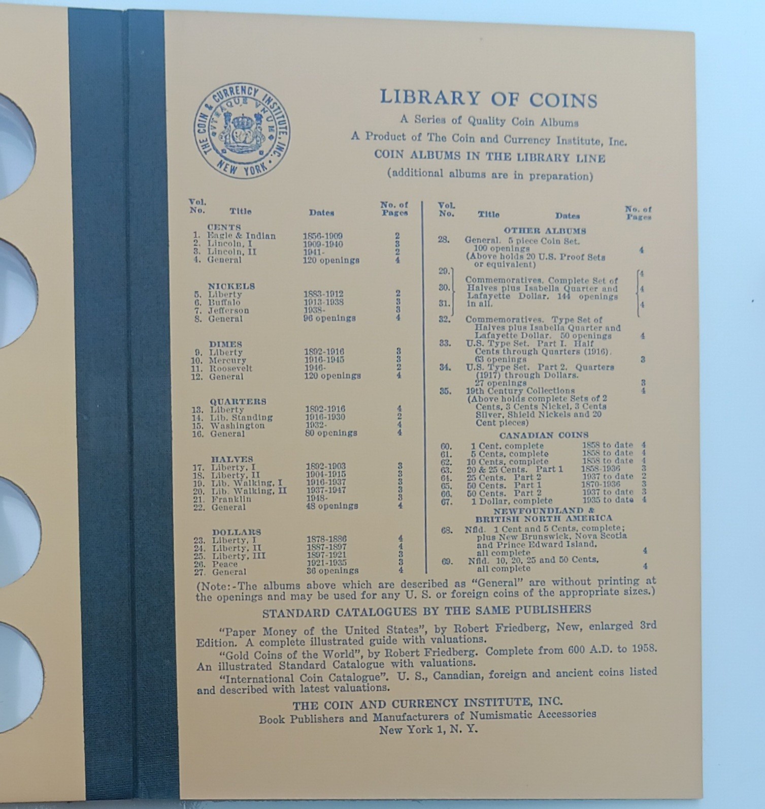 Lot Of 2 Library Of Coins General Blank Half Dollar 50c Size Stock Album VOL. 22