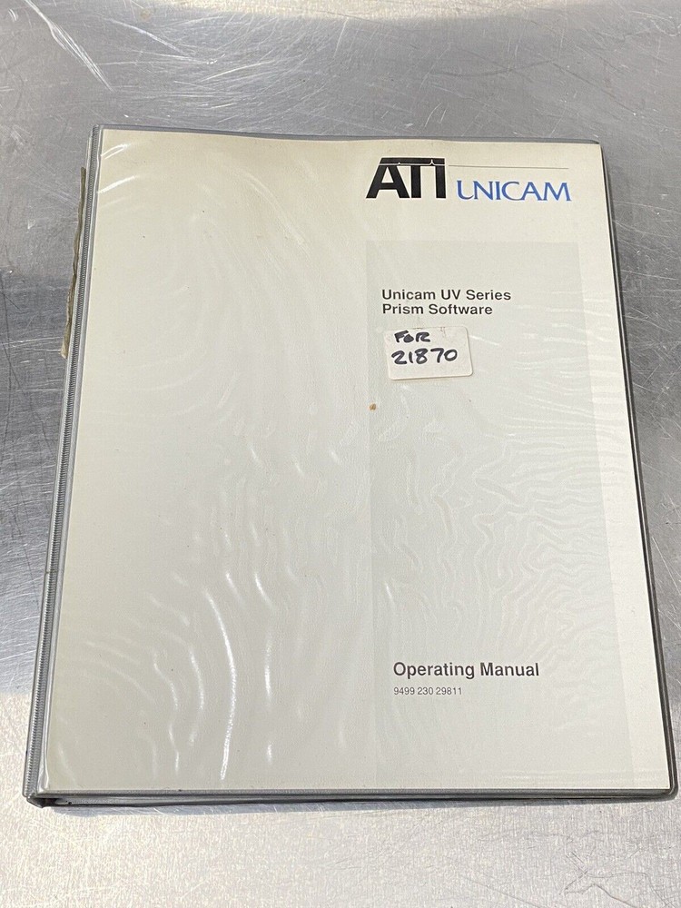 ATI Unicam UV Spectrometer Prism Software - Users Guide / Instruction Manual