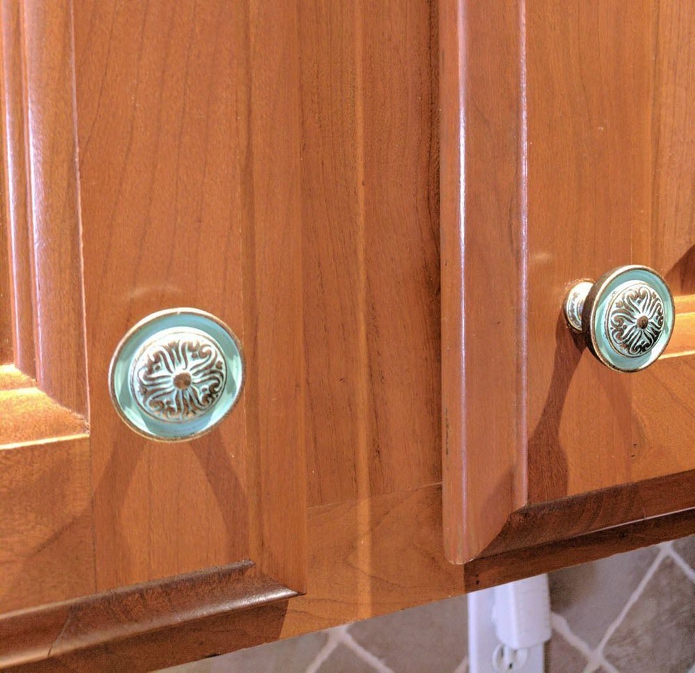 1-3/16" Baroque Scroll Work Design Knob Verdigris