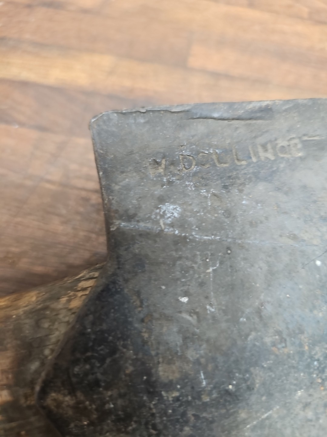 R22- Antique W. Dellinger Hand Forge Broad Axe - LANCASTER PA 1860s - 6 lb 8 oz