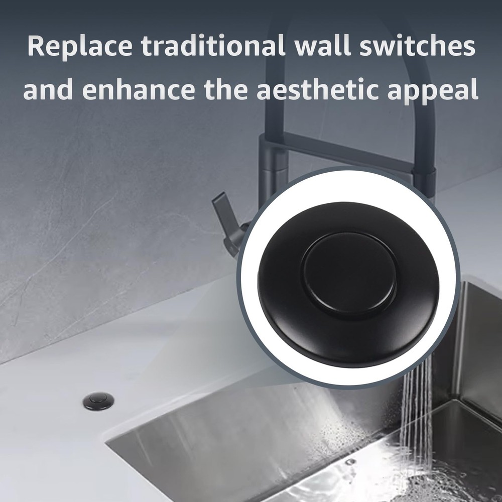 Garbage Disposal Air Switch Button For InSinkErator STCMTBLK Matte Black