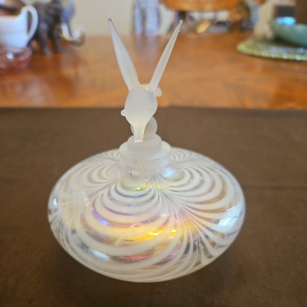 GLASS HONEYBIRD PERFUME BOTTLE