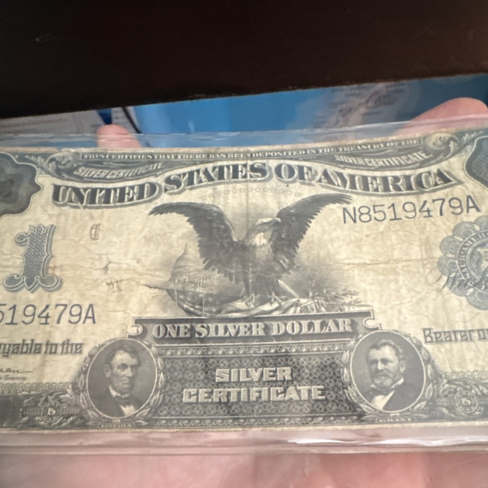 US 1899 $1 Silver Certificate Black Eagle Banknote N8519479A