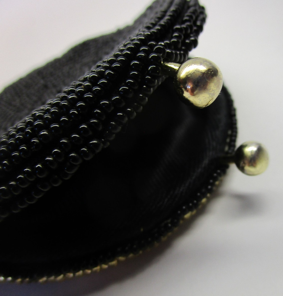 Vintage Turtle Tortoise Shaped Beaded Change Purse