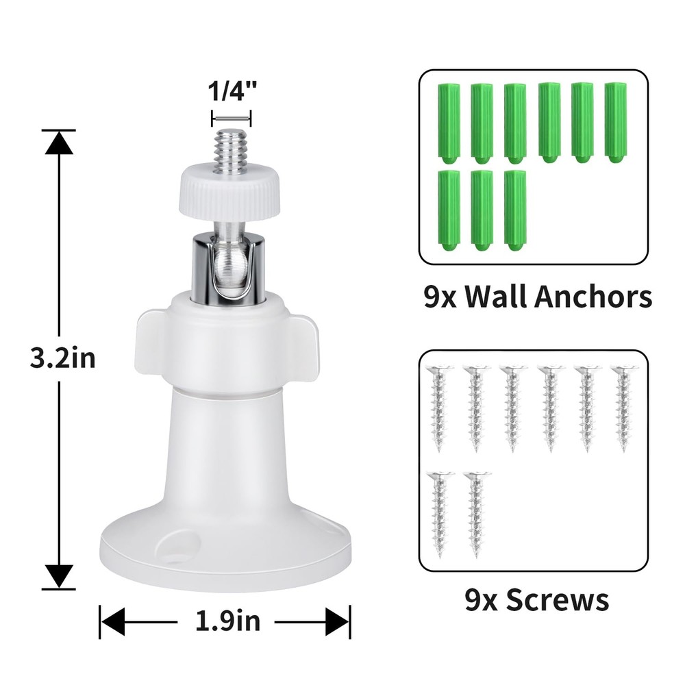Wall Mount for All Arlo Camera, Ultra, Essential, 3pcs, White
