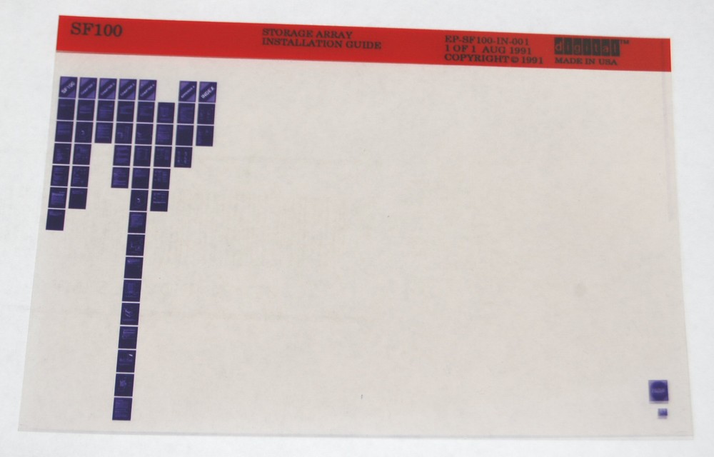 DEC SF100 Storage Array Installation Guide, Microfiche