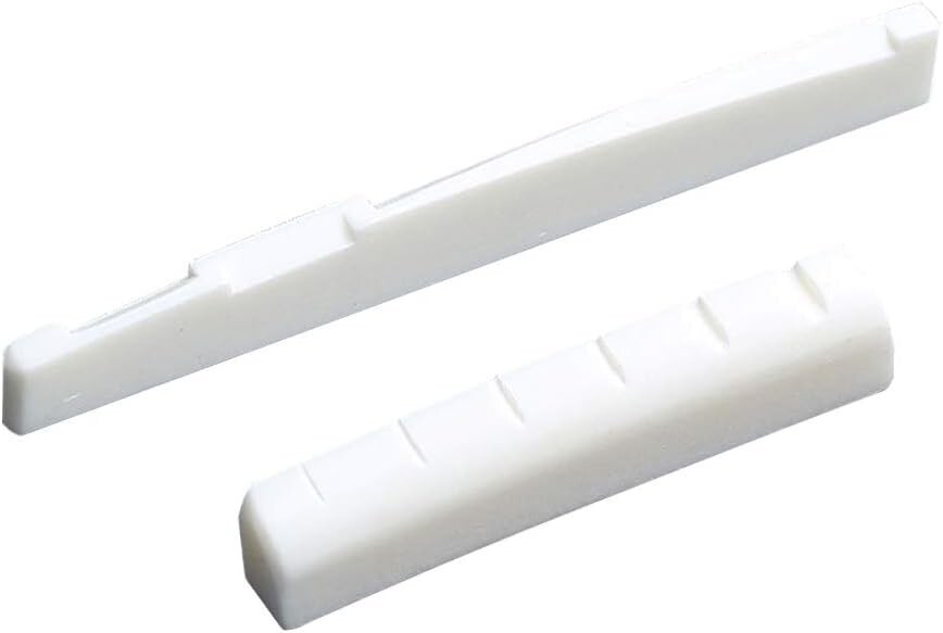 6 String Acoustic Guitar Bone Bridge Saddle and Nut Real Bone Parts