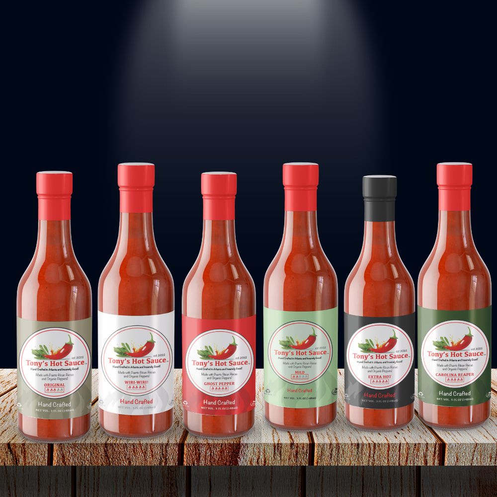 Tony's Handcrafted Hot Sauce- 6 Bottle Gift Set