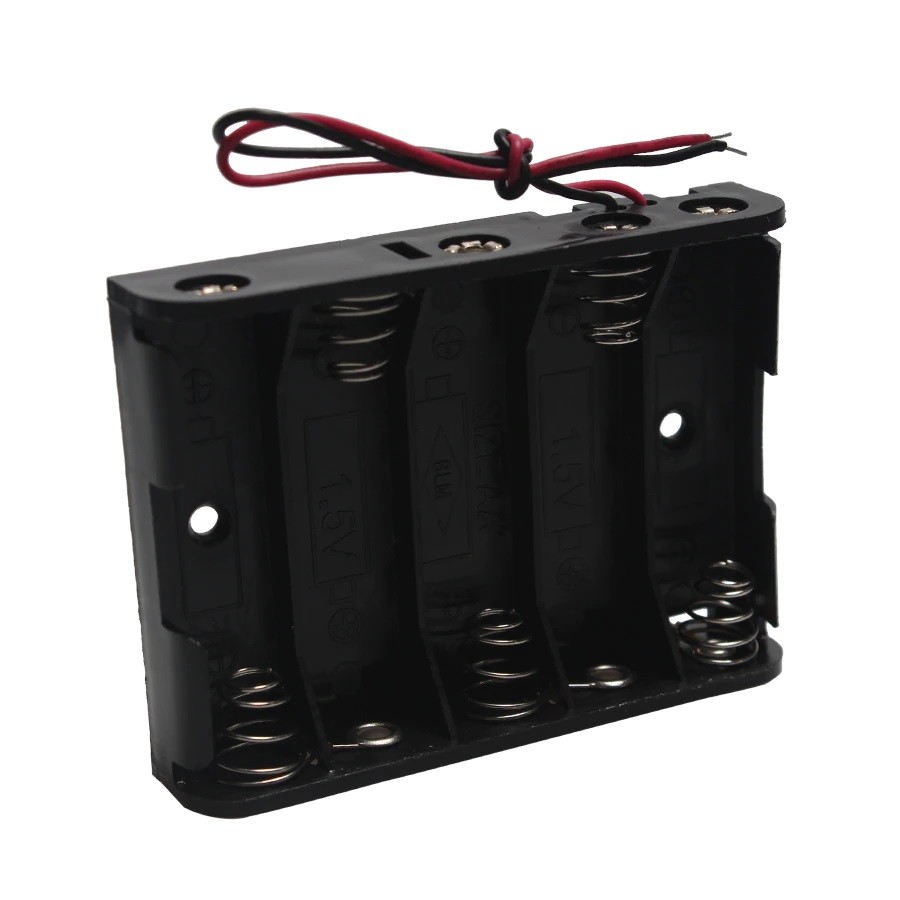1/2/3/4/5/6/8/10 AA Battery Holder Slot Case Plastic Storage Box Wire Leads Flat
