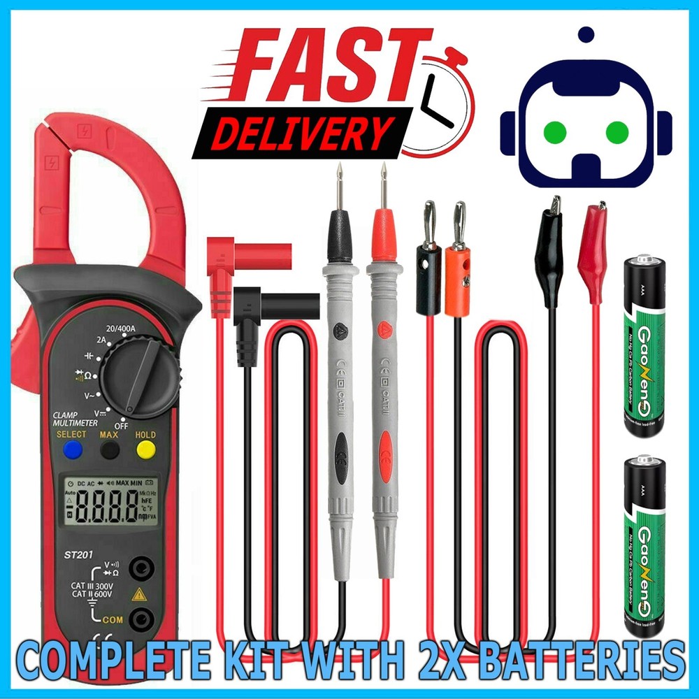 Digital Multimeter Tester AC DC Volt Ohm Amp Clamp Meter Auto Range Handheld T